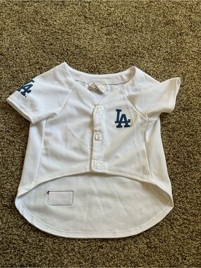 LA Dodgers White pets Baseball Jersey Top